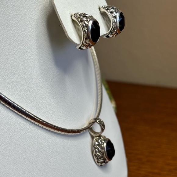 Vintage Premier Designs Silver Onyx Set - Picture 5 of 8